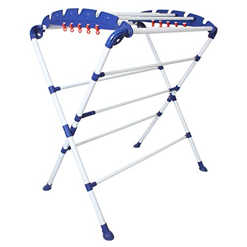 Image of ORRIL ZOSHOMI Winsome Cloth Dryer Stand Portable Foldable -White and Blue