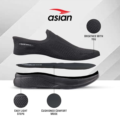 Image of ASIAN Wonderwalk Pro-01 Men's Premium Walking Shoes with Lightweight Knit Design | Soft Cushion Comfort, High-Grip Outsole, Breathable Knit and Supportive Daily Walk Performance