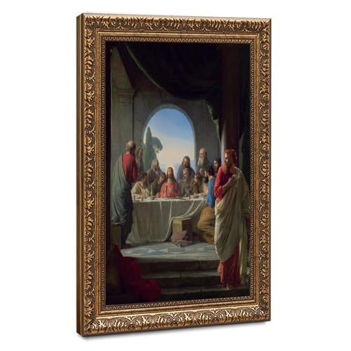 Impressions sur toile La Cène par Carl Bloch tableau déco 61x91cm