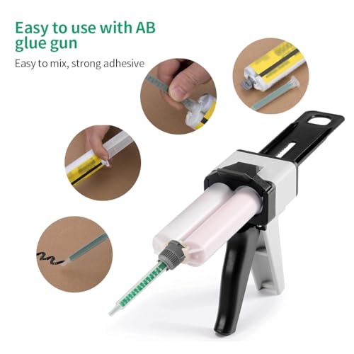 KEQAR 20 Stück Harz-Mischdüsen, Statik-Mischer, AB-Kleber-Mischrohr, Mischdüse, Mischdüsen