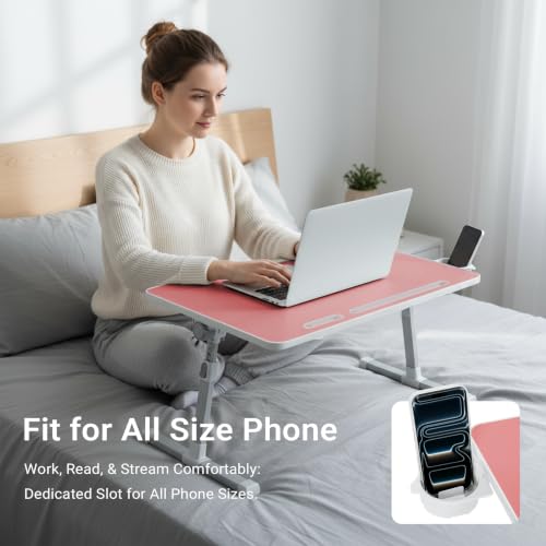 Image of iXTRA Adjustable Laptop Lap Desk with Cooling Fan USB Light for Adults