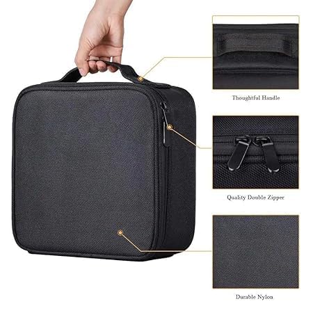 Image of Apophis Leather Cosmetic Organizer Multi Functional Cosmetic Bag Makeup Handbag for Travel & Home Gift (Black 10 INCH(1 Layer)