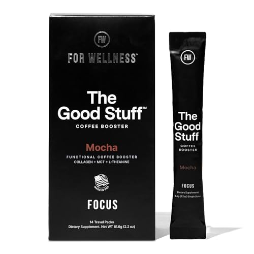 Image of The Good Stuff | Mocha Coffee Booster | Healthy Coffee Creamer for Focus & Energy | Keto, Non-Dairy Creamer Powder with MCT Oil, Collagen & L-Theanine | 14 Servings