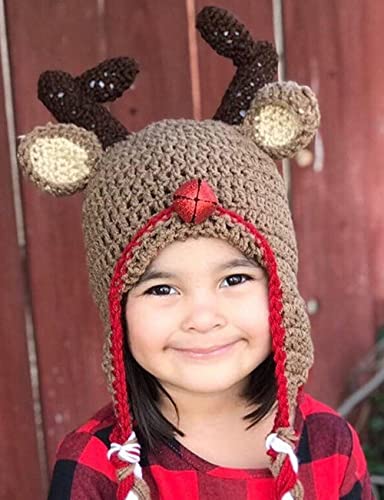 Santa Hat Knitted Christmas Hats Elk Horn Winter Crochet Xmas Hat for Kids Adults2