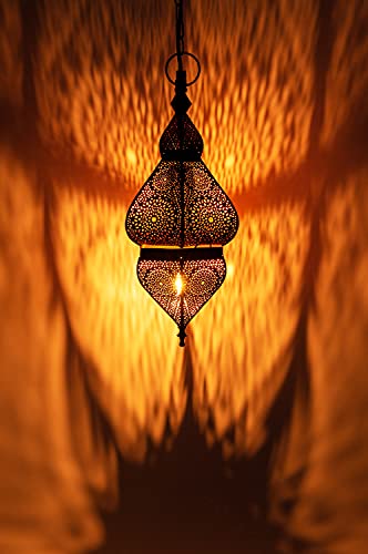 Orientalische Lampe Pendelleuchte Schwarz Idal 35cm E14 Lampenfassung | Marokkanische Design Hängeleuchte Leuchte aus… – Bild 5