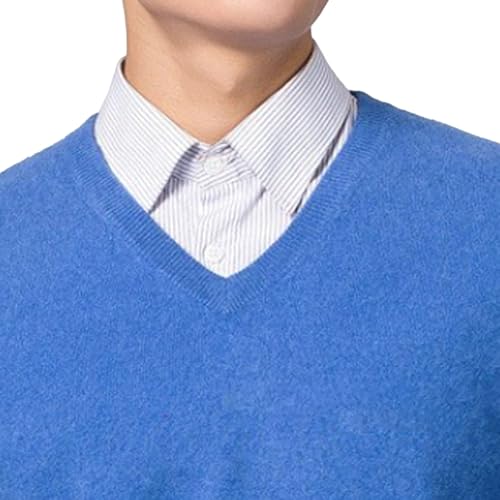 JEShifangjiusu Men's V-Neck Blended Wool Pullover Round Neck Knitted Loose Sweater Casual Soft Comfortable Sweater2