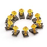 Materialart: CNC 6061 T6. Karosserieschrauben / Verkleidungsschrauben mit Klemme, 10 x M6, 6 mm, für Yamaha YZF R1 2002-2014, FZ8 2011-2013, FZ6 2004-2009 gold