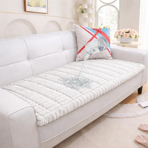 Gdmhy Waterproof Couch Cover for Dogs Washable,Non Slip Fuzzy Pet Couch Covers for 2/3 Cushion Sofa,Thick Soft Pet Friendly Dog Bed Mat for Couches and Sofas