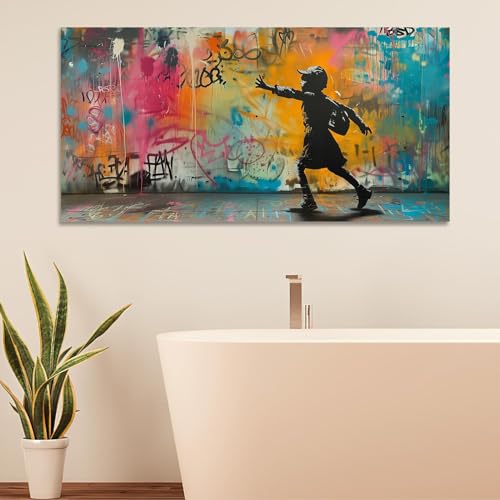 Art mural Pop Banks Street Graffiti Boy idée cadeau originale ado