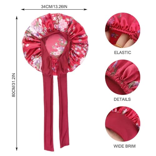 Bonnet de nuit en satin réglable et bonnet de douche réutilisable
