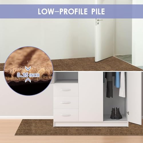Image of Anti Slip Door Mat, Floor Mat for Living Room with Anti Slip Backing, Anti Skid Door Mats for Home, Kitchen, Entrance, Hospital, Bathroom Mat [Size 2x6 feet, Color Brown]
