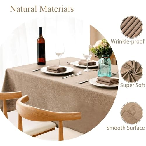 Nappe de table rustique bleu roi en cuir pour repas de famille