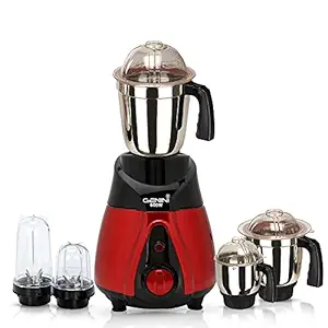 Gemini BTRRSA21 600Watts Mixer Juicer Grinder with 5 Jars (2 Bullets Jar, 1 Liquid Blending Jar, 1 Dry Grinding Jar and 1 Chutney Jar) - Red