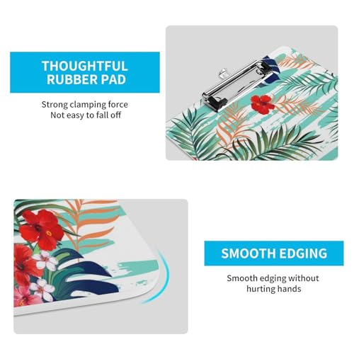 Presse-papiers avec pince A4 fleurs tropicales porte-documents - 6