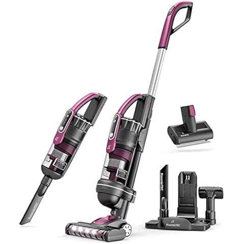 Roomie Tec Alpha Upright Cordless Vacuum Cleaner, Up to 40 min, with Pet Brush and Auto Charging Dock Cover