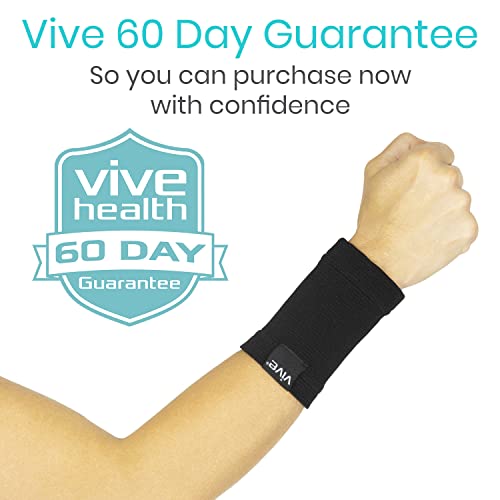 Vive Wrist Compression Sleeves for Women & Men (Pair) - Elastic Support Wristband for Pain Relief & Circulation - Wrist Support for Carpal Tunnel, Arthritis, Tendonitis - Great for Sports Injury - Thumbnail 7
