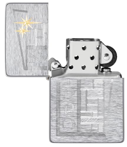 Encendedor Zippo Vintage Cromo Cepillado Retro miniatura 4