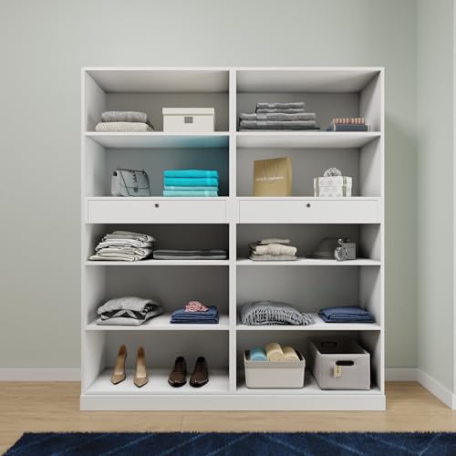 Image of VIKI Wardrobe | Wooden Almirah for Clothes,Door for Bedroom, 4 Door Wardrobe with Inside Drawer (Frosty White - 40D x 160W x 180H) | 1 Year Warranty | Free Assembly
