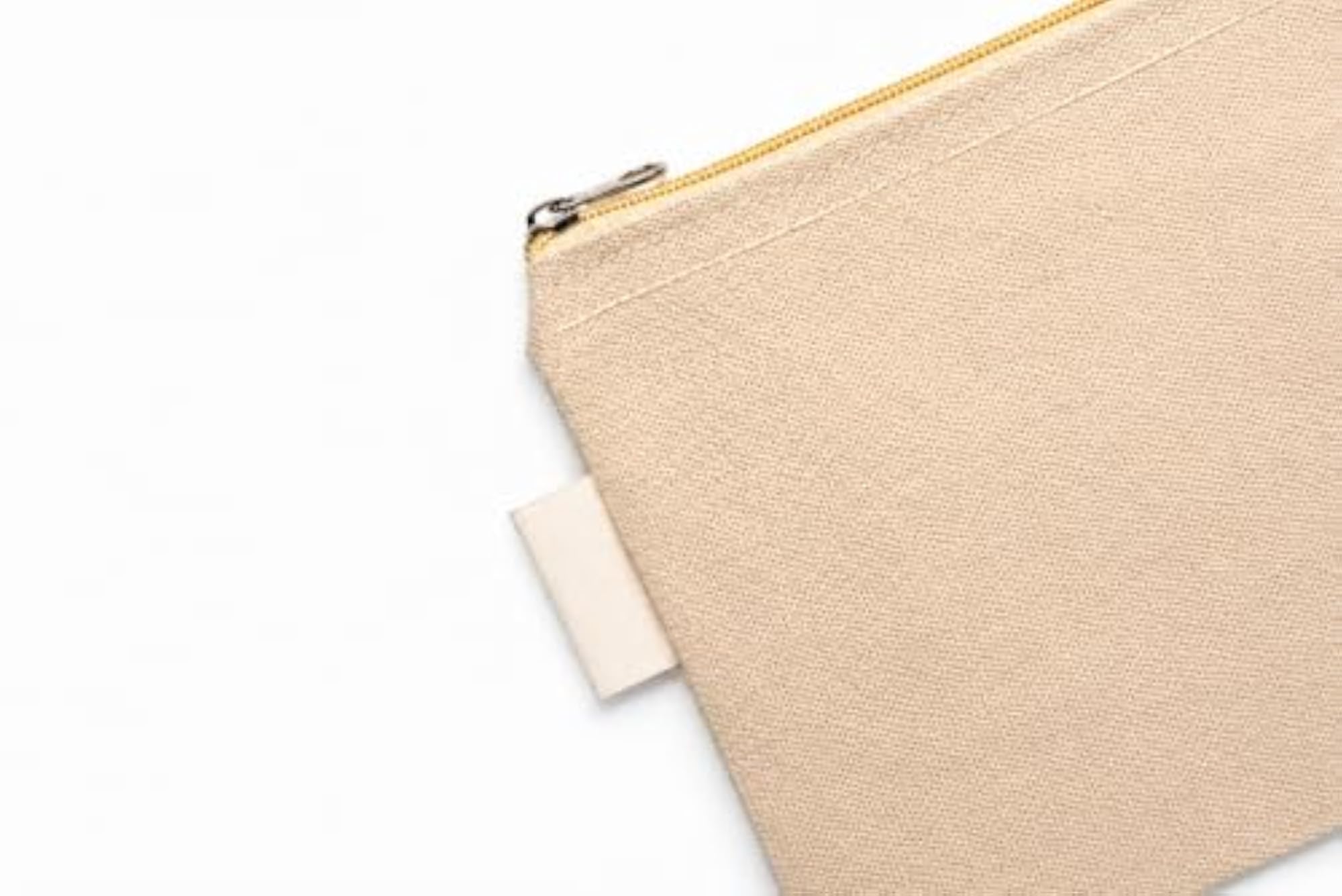 Plain Cotton Canvas Gusseted Zipper Pouch, Eco-Friendly Travel Organizer