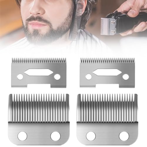2 Ensembles Lame Rechange pour Tondeuse à Cheveux, 2 Trous Lame de Rechange, Tête Tondeuse À Cheveux Outils, Lames Amovibles en Céramique, Lames de...