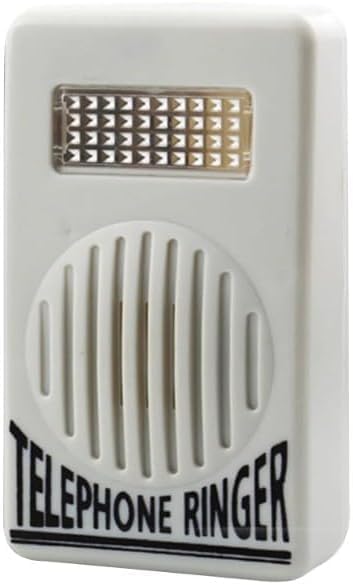 White Telephone Ringer Amplifier Bell Extra-Loud Telephone/Phone Ringer Use Safety Small in Size and Light in Weight,External Ringer for Cell Phone Landline Phones, Telephones and Accessories