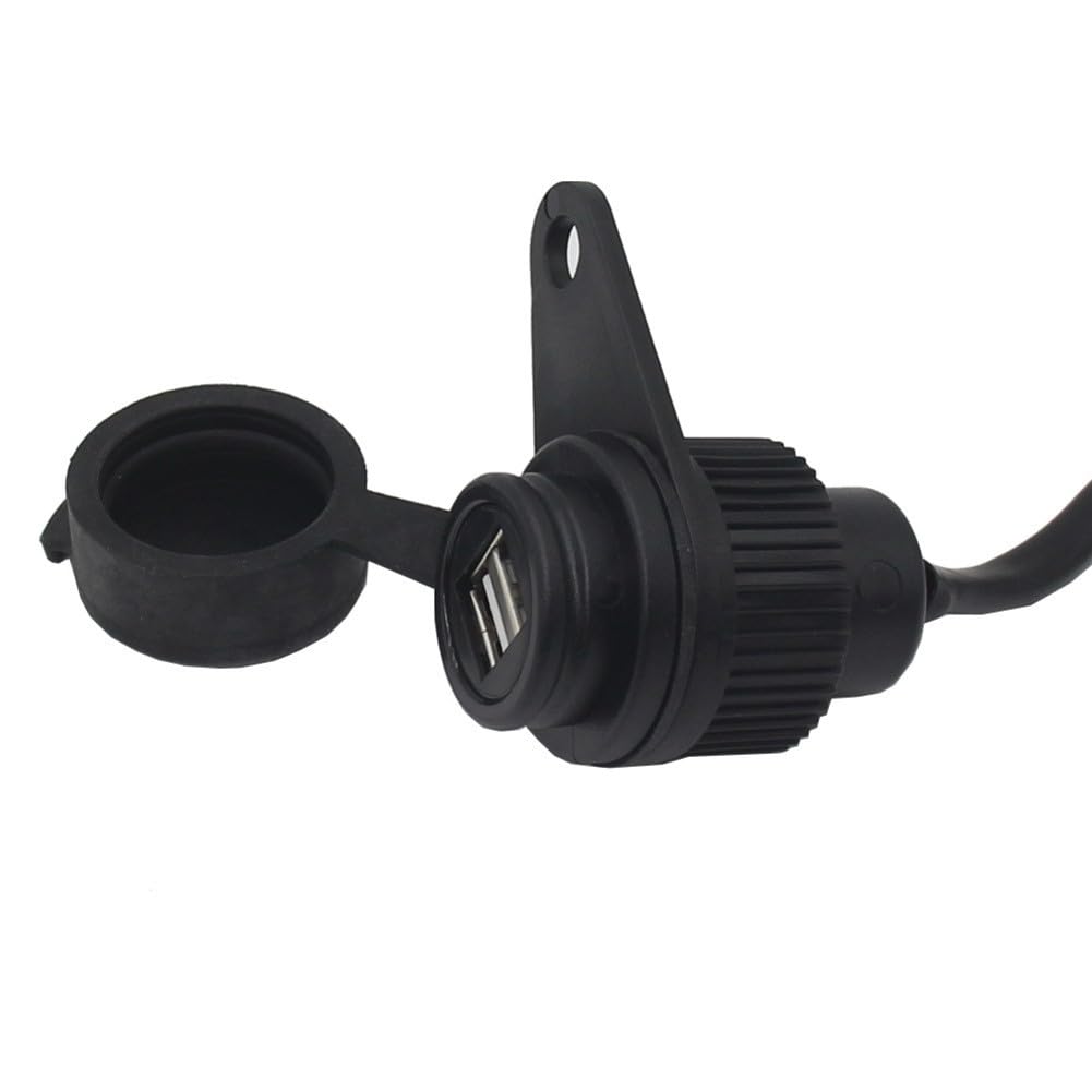 Lecreatekit Prise de charge USB pour MT-09 MT-07 XSR700 XSR900 FZ-09 Tracer 900 GT 12 V Noir
