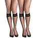 Hanes Silk Reflections Women's Knee High Reinforce Toe 2 Pack, Barely Black, One Size