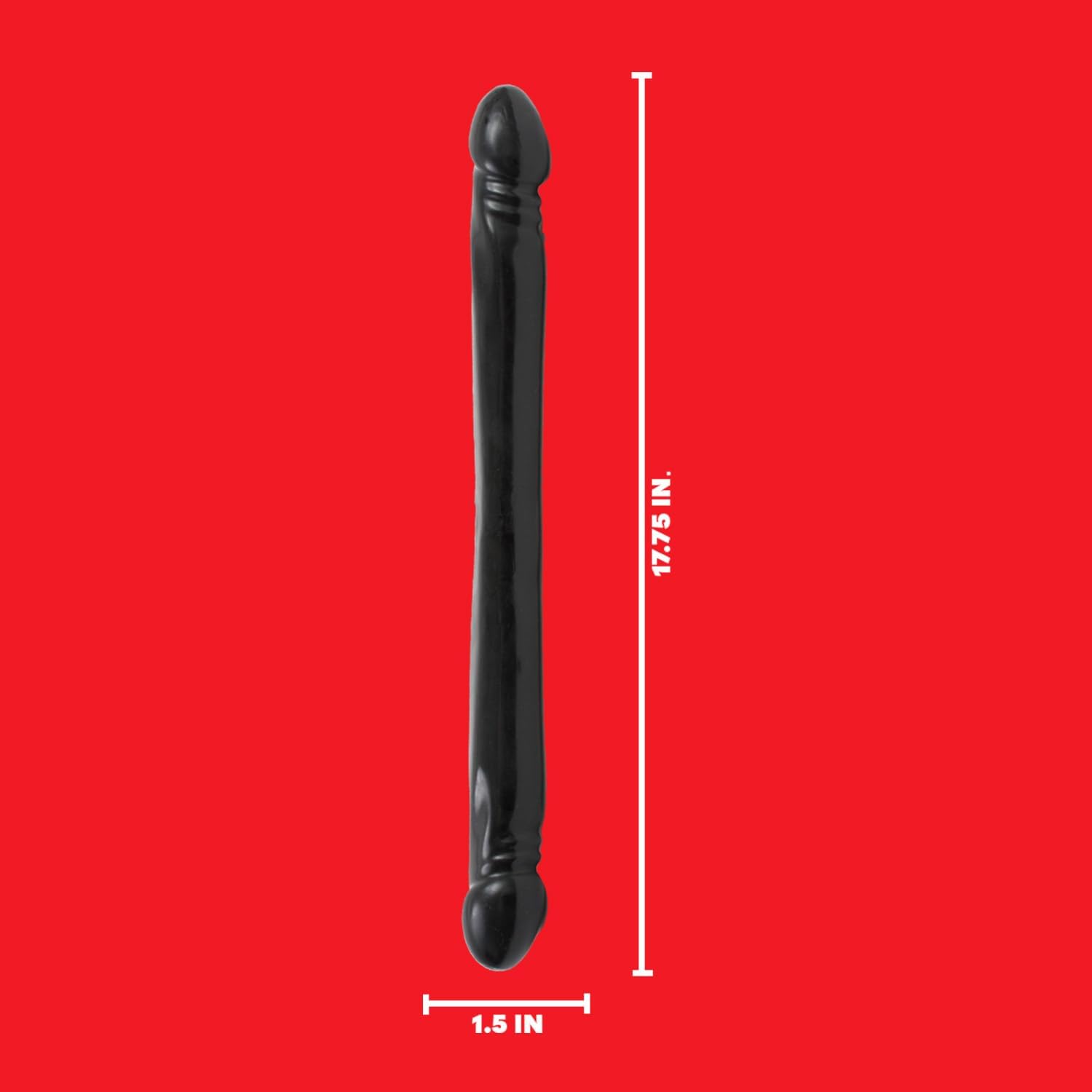 Doc Johnson Black Double Header Dildo, 18 Inches