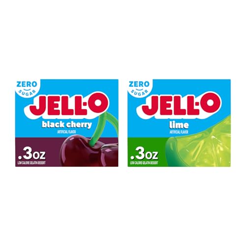 Image of Jell-O Artificially Flavored Gelatin Dessert Mix, 2 Lime, 2 Black Cherry (Variety Pack)