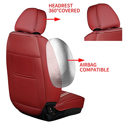 Image of GXT Car Seat Covers Front Seats Only, Front Car Seat Covers 2 Pack, Premium Faux Leather Car Seat Cushion - Universal Fit for Most Sedans SUV Pick-up Truck with Headrests(Red)