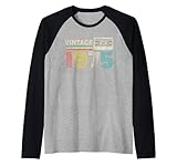 50th birthday gifts vintage 1975 cassette tape retro vintage maglia con maniche raglan
