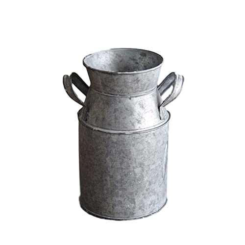 Youao Cubo de Metal para Flores - Jarrón rústico para casa de Campo, Cubos de Metal para Fiestas,Maneja Cubos de Flores para Sala de Estar, Dormitorio, Chimenea, Mesa de Comedor, balcón, jardín