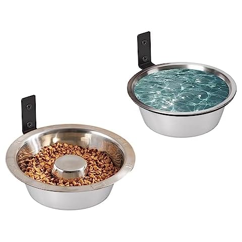 FOYO Elevated Slow Feeder Dog Bowls, Raised Dog Food and Water Bowls,Wall Mounted Pet Comfort Feeding Bowls for Medium Dogs Cover