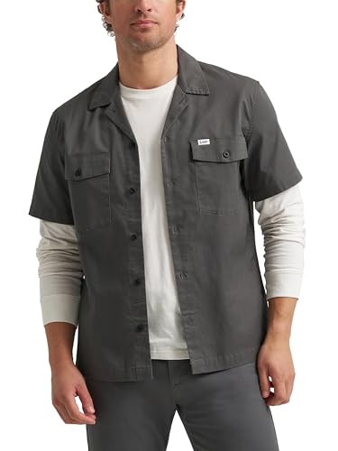 Lee Mens Legendary Workwear Short Sleeve Workshirt Static Gray Large