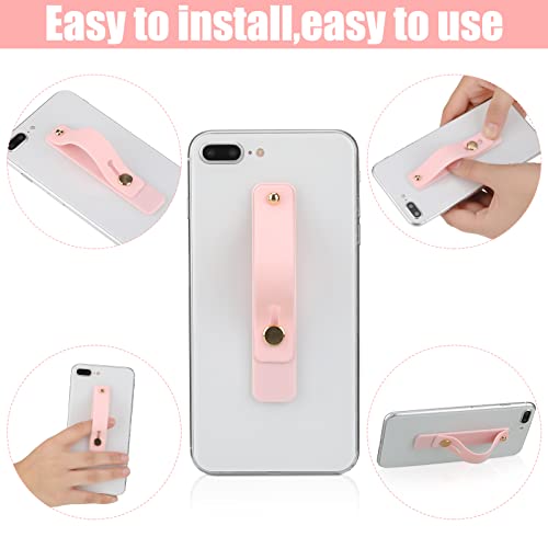 Image of Weewooday 6 Pieces Phone Grip Holder Cell Phone Grip Strap Telescopic Finger Strap Stand Universal Finger Kickstand for Most Smartphones(Pink. Purple, Red,Classic)
