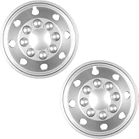 Lot 2 Enjoliveurs 40,6cm Bombés Noirs - Compatible Camping-Car, Van, Transporteur - Design Sportif