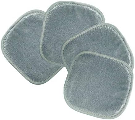 Polyte Premium Hypoallergenic Chemical Free Microfibre Fleece Makeup Remover and Facial Cleansing Cloth (20x20 cm, 4 Gray Cloths)