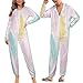 TVUGHGI Pink Blue Feather Onesie Pajama for Man Woman Long Sleeve Fashion One-Piece Costumes Hooded Zip-up Jumpsuit S