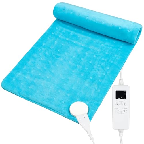 MOEMOE BABY Heizkissen für Schulter Nacken Rücken, XXL Elektrisches Wärmekissen mit Abschaltautomatik, Heizkissen Rücken 5-stufige Schnellheizkissen 30×60cm Waschbar Heating Pad 1.2 kg