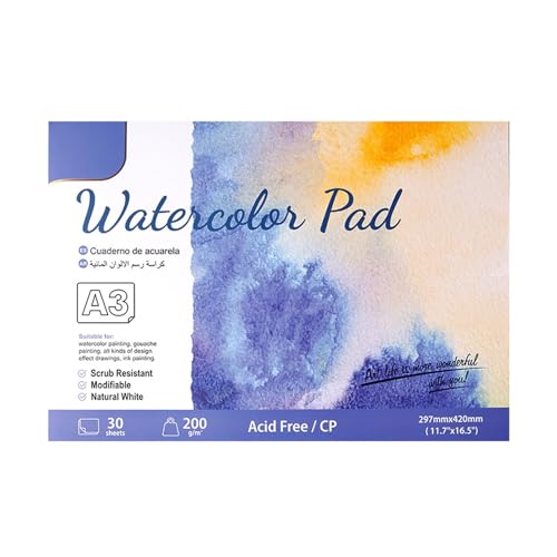 Aquarelle en papier pad coton premium épais 200g grain grossier pour artistes
