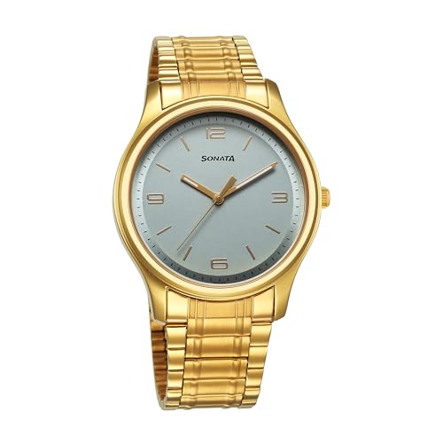 Sonata Traditional Essentials Quartz Analog Blue Dial Stainless Steel Strap Watch for Men-77082YM12 (B0CY4WDH15) Amazon Price History, Amazon Price Tracker