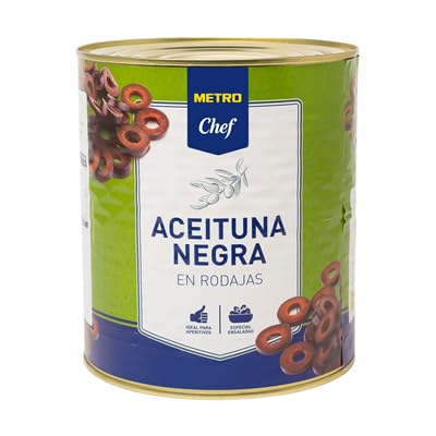 Aceitunas Negras en Rodajas Chef – La Opción Versátil para Tus Platos Favoritos (3 LATAS 2900g (Esc. 1500g-))