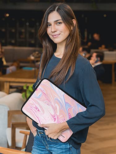 Image of Marble Petal Pink Printed Laptop Sleeves (15 inch)