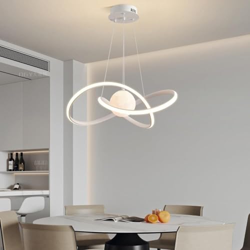 Suspension mid-century de luxe avec globe lune 3D grand format
