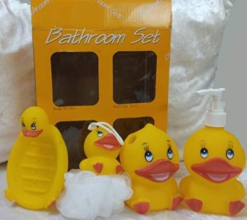 Dream Lane Donald Duck Bathroom Set for Bathroom(Soap Holder,Bathing Ball,Brush Holder,Lotion Dispenser
