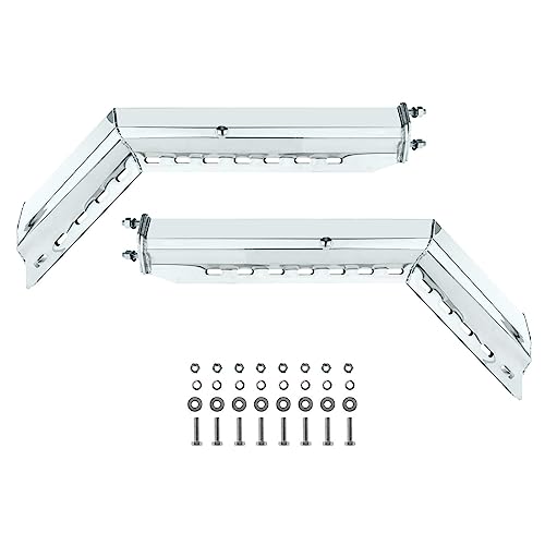 Image of Chrome Mud Flap Hangers for Semi Trucks, Bolt Spacing: 2.5 inch, Kit w /Hardware for Mounting Hangers and Mud Flap Bolt Kit - - Semi Truck Chrome Mud Flap Brackets