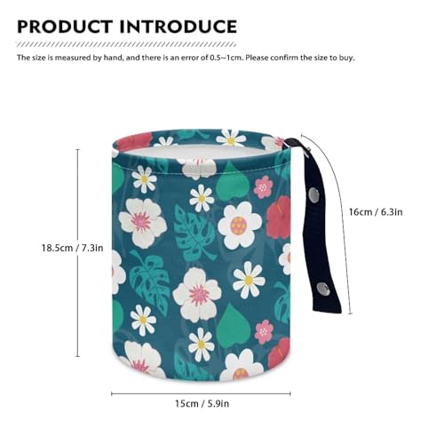 Image of Tropical Daisy Car Trash Bin Universal Front Back Seat Garbage Bags for Car, Office, Home, Travel Camping Accessories, Potable Car Rubbish Bin, Easy to Install