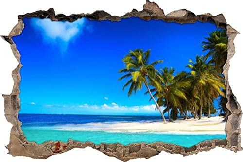 Etiqueta De La Pared 3D -fantástica playa con palmeras - Decoracion Habitacion, Decoracion...