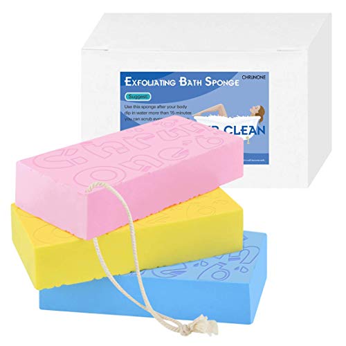3 pcs Exfoliating Bath Sponge, Bath Sponge for Shower, Dead Skin Sponge Remover for Body
