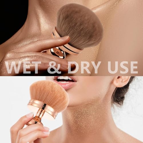 Hebterrka Extra Großer Körper-Make-up-Pinsel für Selbstbräuner, 3 Zoll Breiter Kabuki-Pinsel, Weiches Synthetikhaar für Puder, Foundation, Rouge, Bronzer